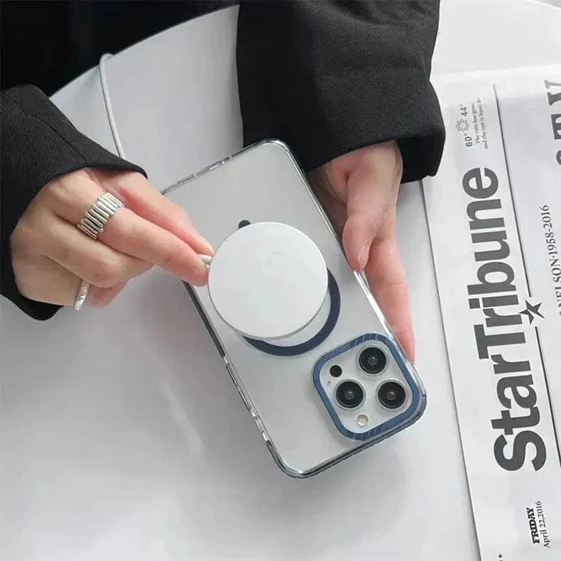 Strong Magnetic Magsafe Support Clear Hard Case for iPhone 15 Pro Max iPhone 15 Pro Max blue with magsafe Cases & Covers