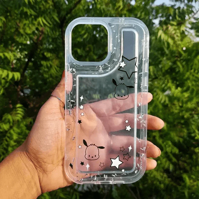 Teddy Bear Print Silver Glitter Foil Clear Soft Case for iPhone 14 Pro iPhone 14 Pro Light Blue Teddy Cases & Covers