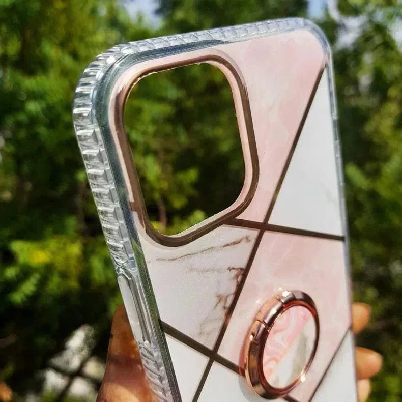 TPU Edges Glossy Marble Texture Hard Case for iPhone 12 | 12 Pro Cases & Covers