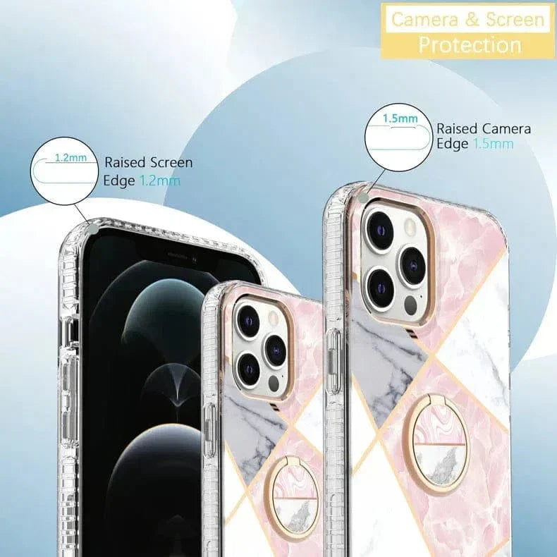 TPU Edges Glossy Marble Texture Hard Case for iPhone 12 | 12 Pro Cases & Covers