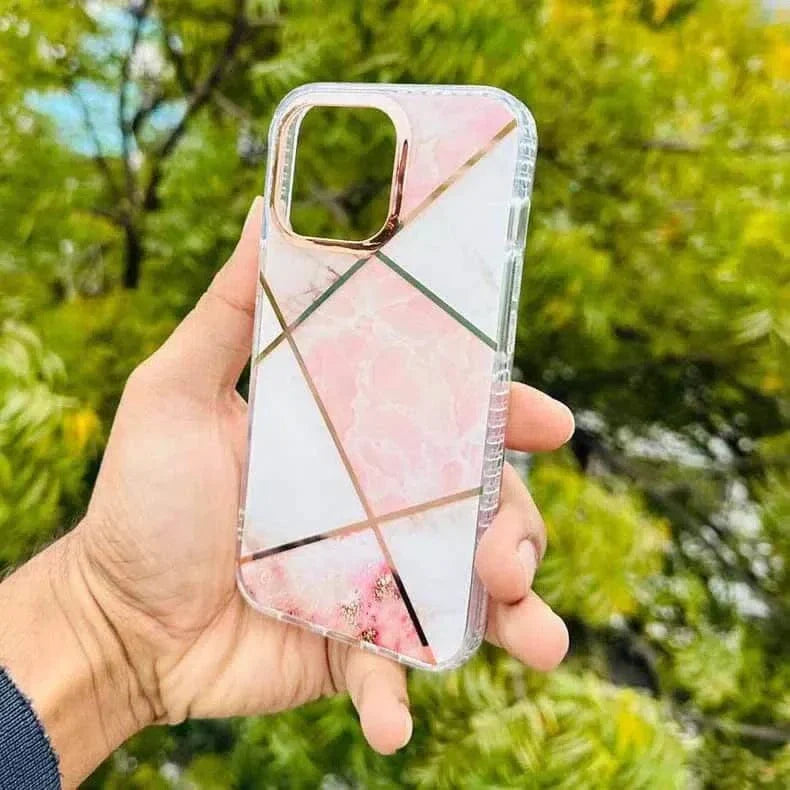 TPU Edges Glossy Marble Texture Hard Case for iPhone 12 | 12 Pro Cases & Covers