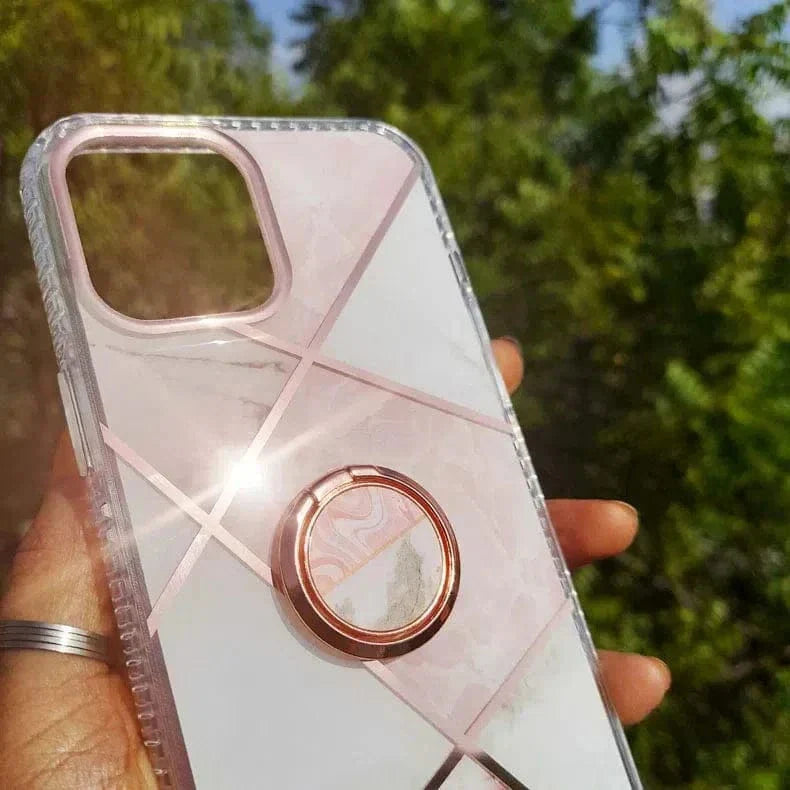 TPU Edges Glossy Marble Texture Hard Case for iPhone 12 | 12 Pro Cases & Covers