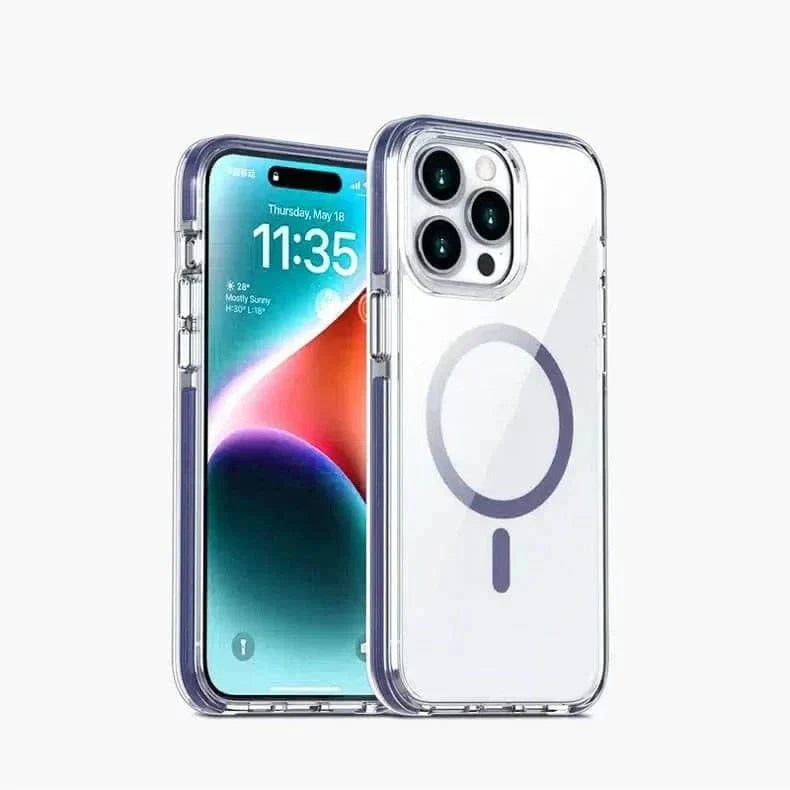 TPU+PC Magsafe Transparent Hard Case for iPhone 15 Pro Max iPhone 15 Pro Max / Midnight Blue / with magsafe - Ktusu