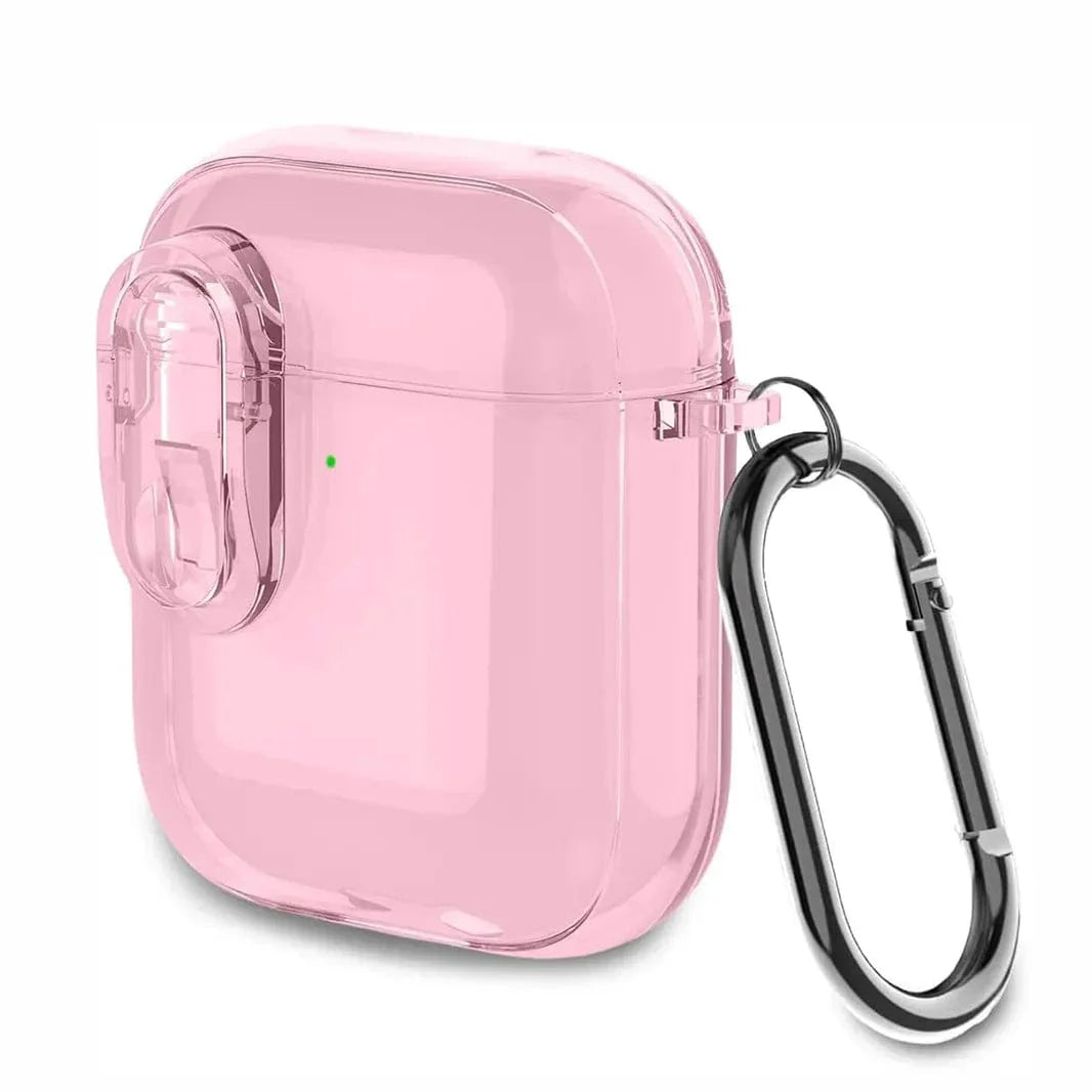 Transparent Soft TPU Lock Pattern Cover for Airpods 1 | 2 Airpods 1 | 2 pink