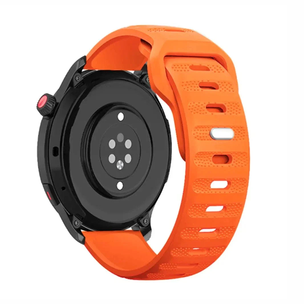 Waterproof Grip Sports Silicone Strap for Smartwatch 20mm 20mm orange Straps & Bands
