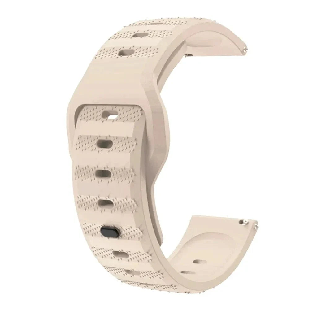 Waterproof Grip Sports Silicone Strap for Smartwatch 22mm 22mm cream Straps & Bands