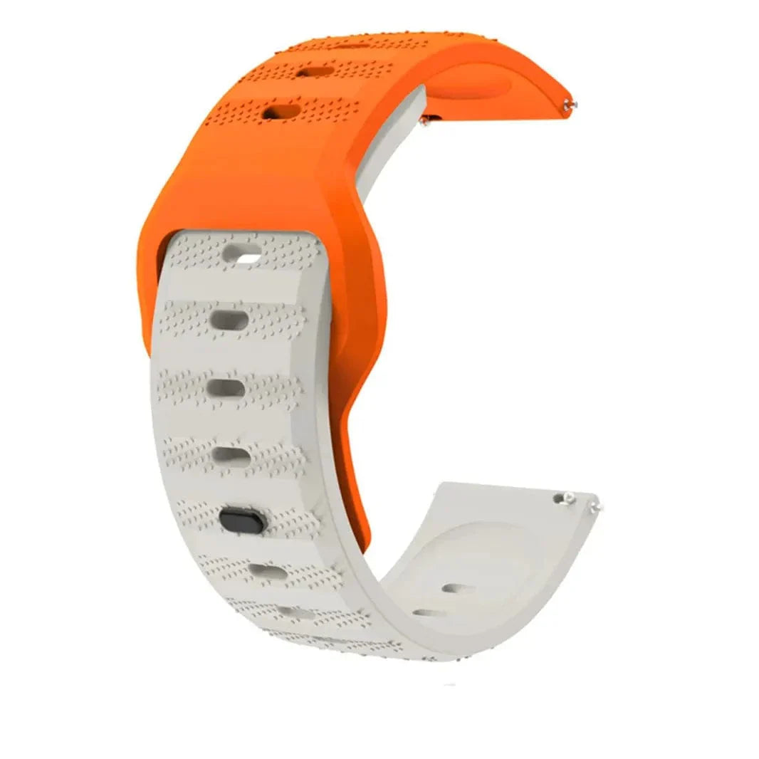 Waterproof Grip Sports Silicone Strap for Smartwatch 22mm 22mm orange-cream Straps & Bands