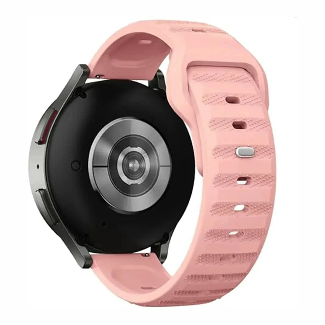 Waterproof Grip Sports Silicone Strap for Smartwatch 22mm 22mm pink Straps & Bands