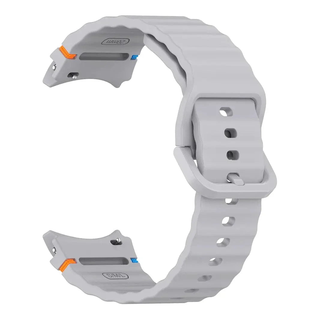 Wave Silicone Sport Band for Samsung Watch4 | 5 | 6 | 7 Watch4 | 5 | 6 | 7 grey Straps & Bands