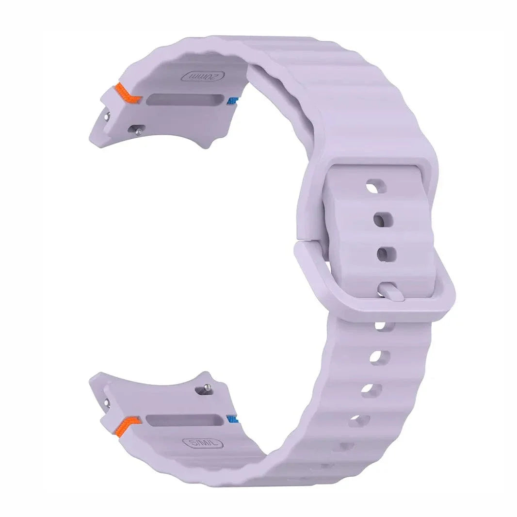 Wave Silicone Sport Band for Samsung Watch4 | 5 | 6 | 7 Watch4 | 5 | 6 | 7 lavender Straps & Bands