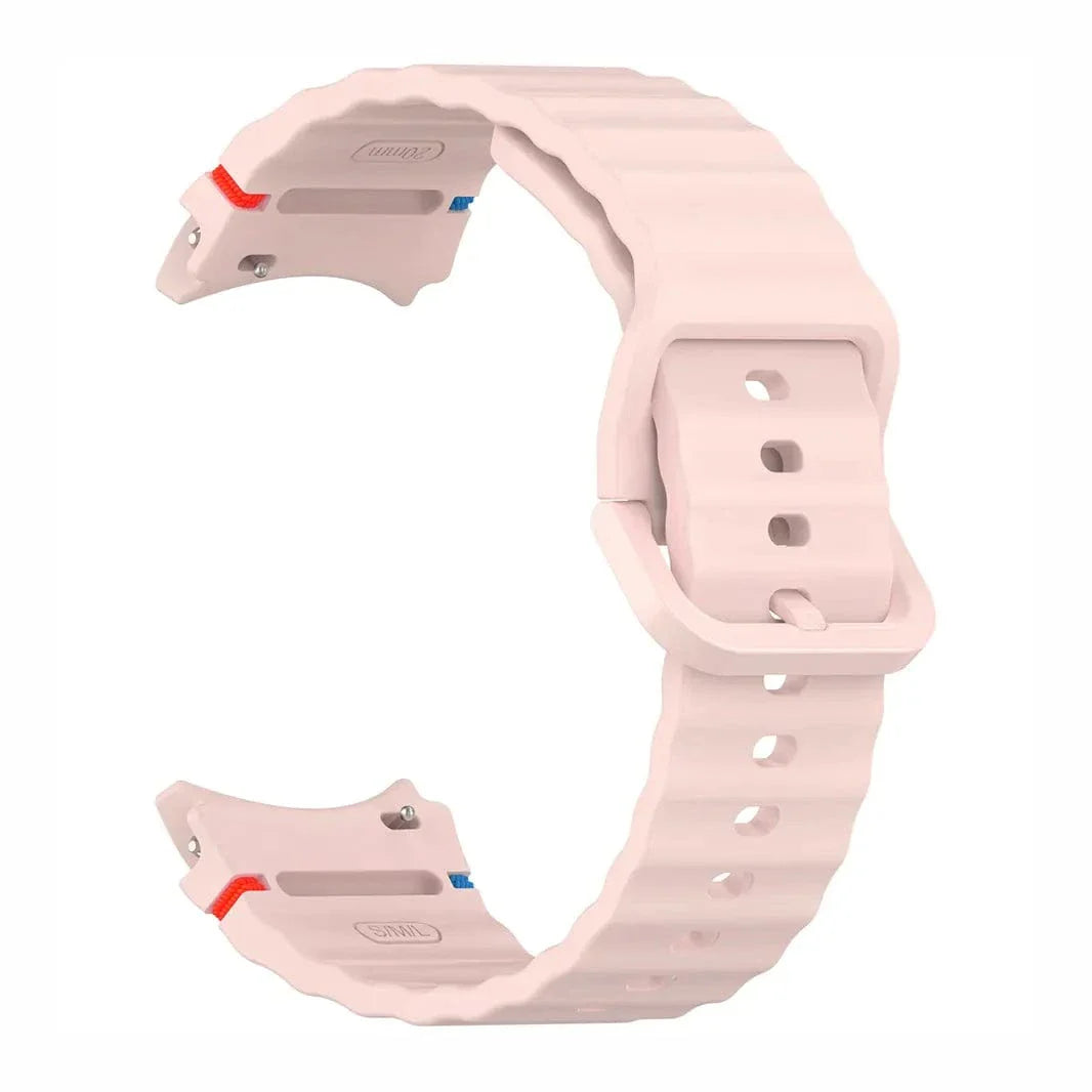 Wave Silicone Sport Band for Samsung Watch4 | 5 | 6 | 7 Watch4 | 5 | 6 | 7 pink Straps & Bands