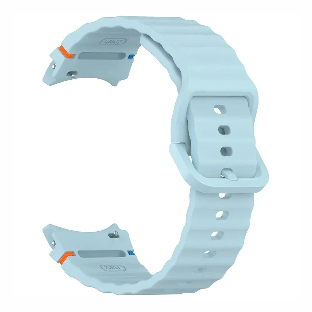 Wave Silicone Sport Band for Samsung Watch4 | 5 | 6 | 7 Watch4 | 5 | 6 | 7 powder-blue Straps & Bands