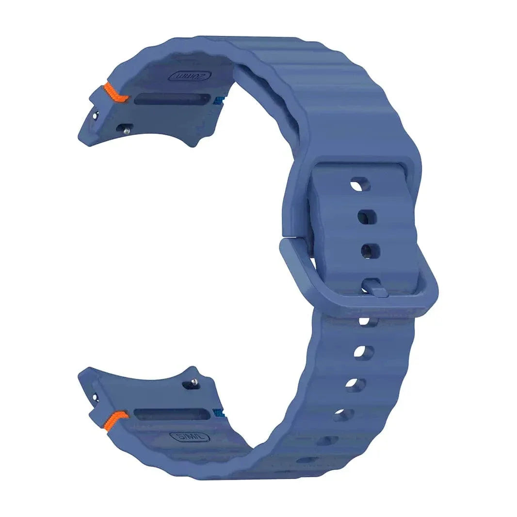 Wave Silicone Sport Band for Samsung Watch4 | 5 | 6 | 7 Watch4 | 5 | 6 | 7 steel-blue Straps & Bands
