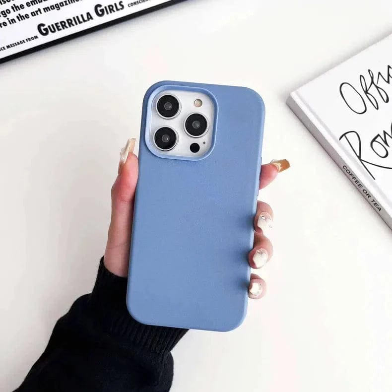 Leather Texture Case for iPhone Back Cases iPhone 15 Pro Max / Sky Blue