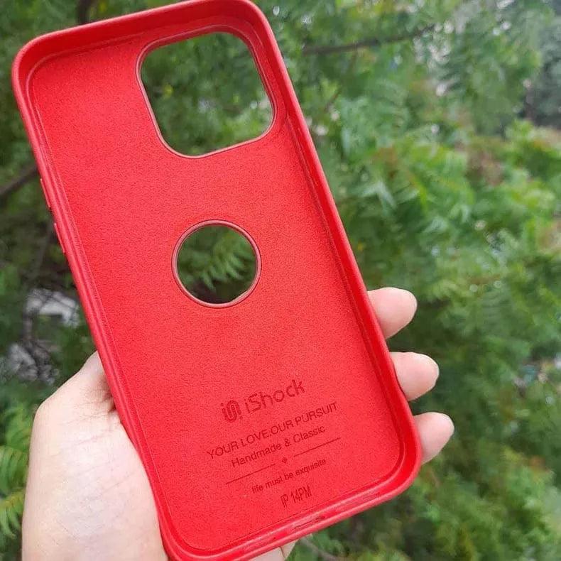 Leather Texture Case With Logo Cut Hard Case for iPhone 14 Pro Max