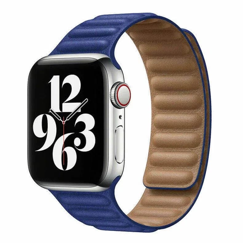 Leather Texture Magnetic Link Band for Apple Watch Watch Bands 42mm | 44mm | 45mm | Ultra 49mm / Blue