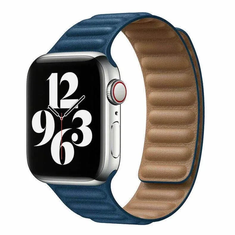 Leather Texture Magnetic Link Band for Apple Watch Watch Bands 42mm | 44mm | 45mm | Ultra 49mm / Co Blue