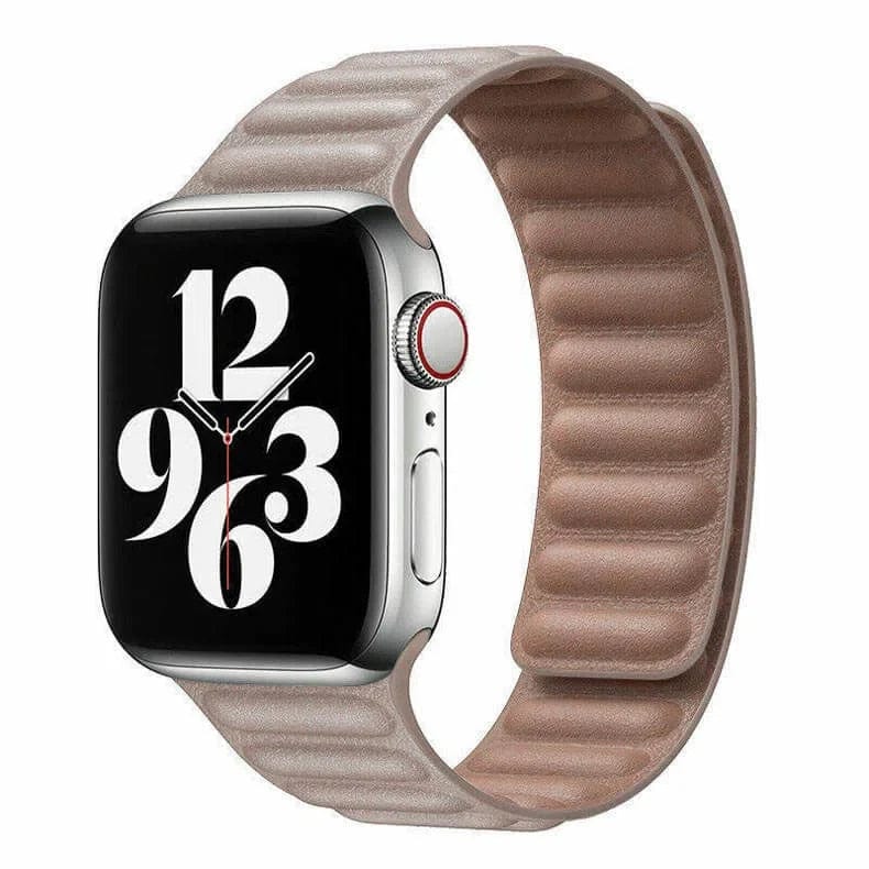 Leather Texture Magnetic Link Band for Apple Watch Watch Bands 42mm | 44mm | 45mm | Ultra 49mm / Stone