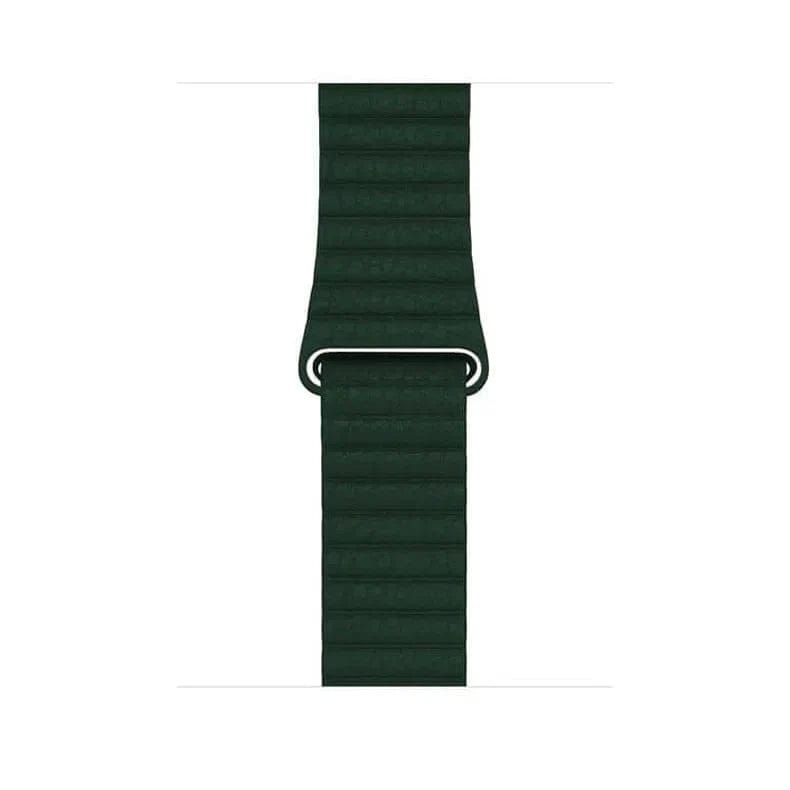 Leather Texture Magnetic Loop Band for Apple Watch Watch Bands 42mm | 44mm | 45mm | Ultra 49mm / Midnight Green