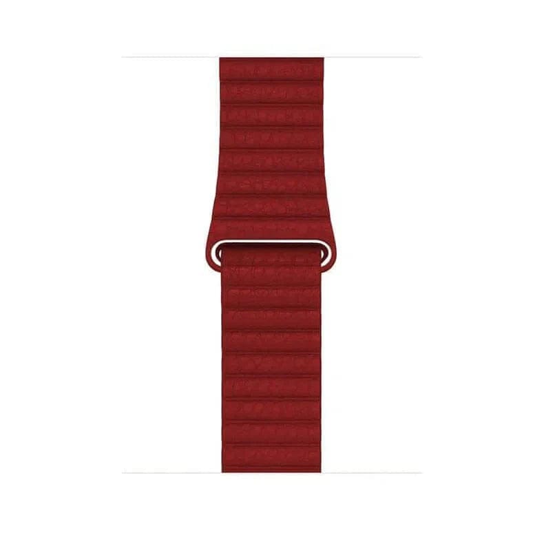 Leather Texture Magnetic Loop Band for Apple Watch Watch Bands 42mm | 44mm | 45mm | Ultra 49mm / Red