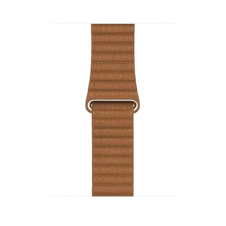 Leather Texture Magnetic Loop Band Watch Bands Brown