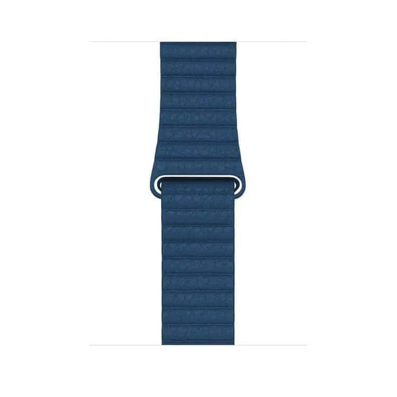 Leather Texture Magnetic Loop Band Watch Bands Cap Cod Blue