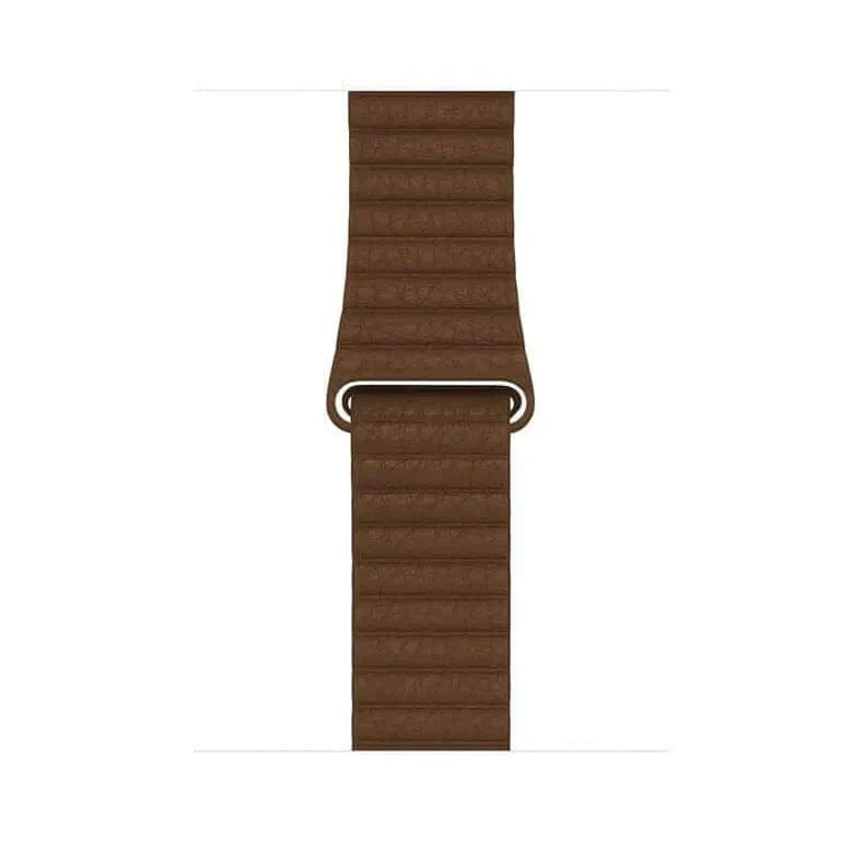 Leather Texture Magnetic Loop Band Watch Bands Tan Brown