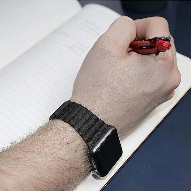 Leather Texture Magnetic Loop for Apple Watch 42 | 44 | 45 | Ultra 49 | 46mm S10