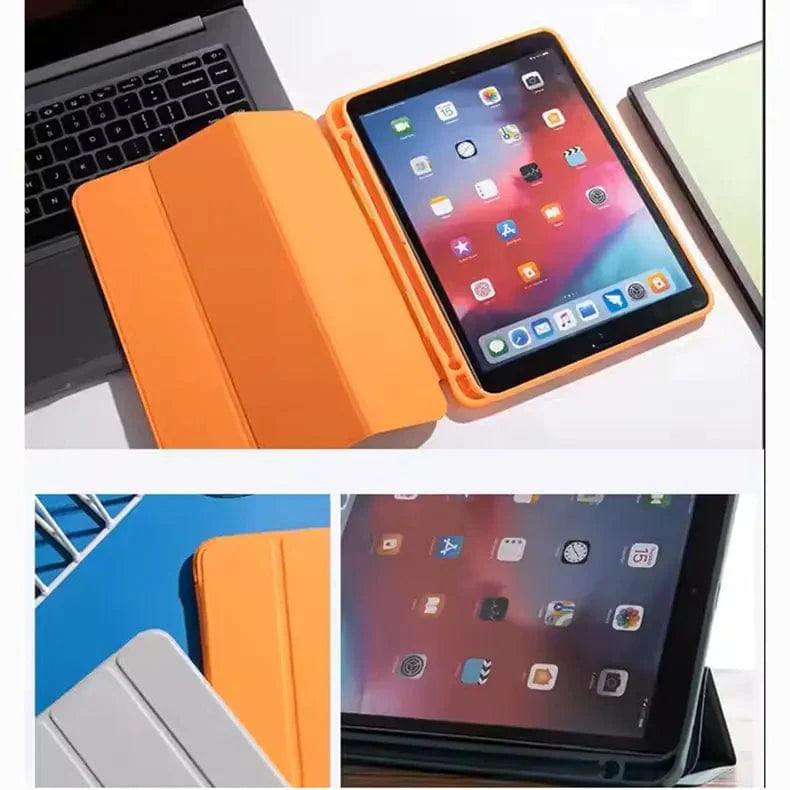 Leather Texture TPU Fabric Finish Back Case for iPad