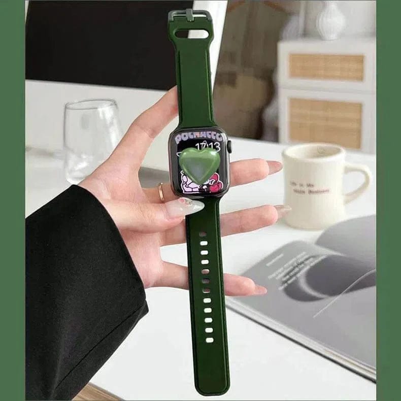 Lightweight Skin-friendly Silicone Band for Apple Watch Watch Bands 42mm | 44mm | 45mm | Ultra 49mm / Midnight Green