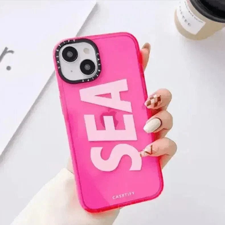 Lightweight Soft TPU SEA Case for iPhone Back Cases iPhone 14 Pro Max / Hot Pink