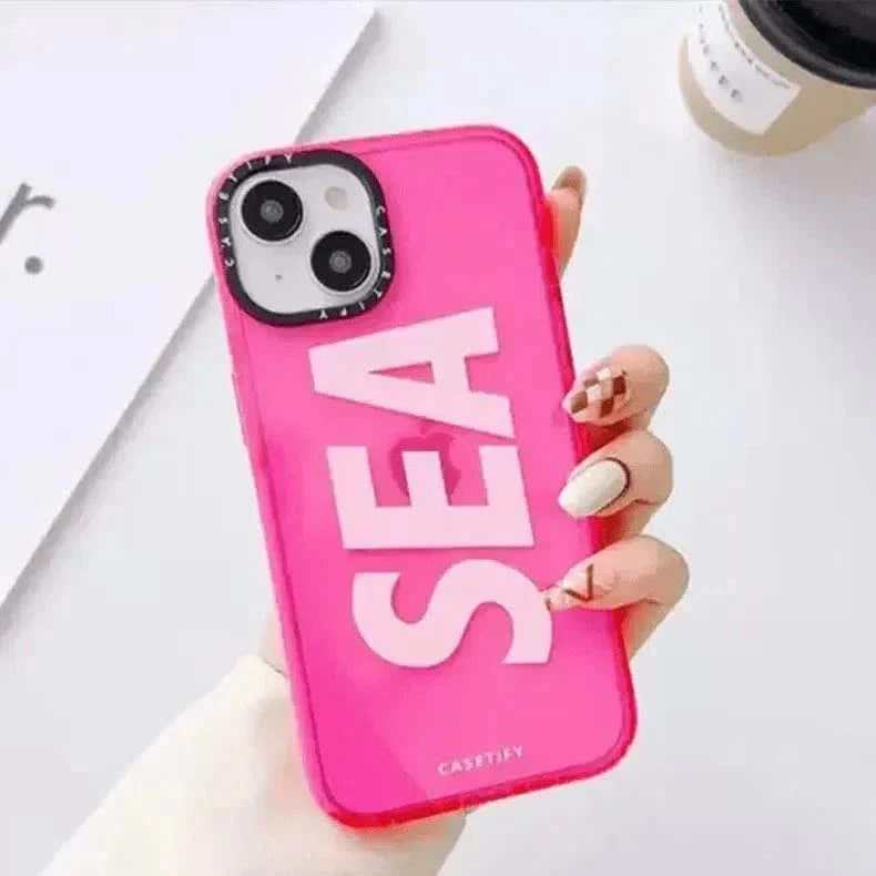 Lightweight Soft TPU SEA Case for iPhone 15 Pro Hot Pink Back Cases