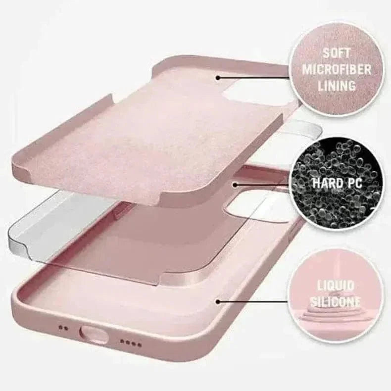 Liquid Silicone inner microfiber Case for iPhone 15 Pro Max