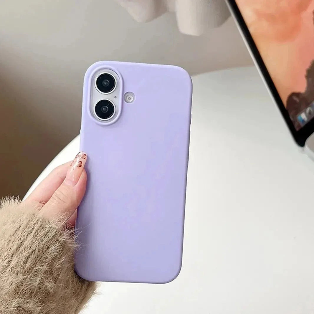 Liquid Silicone inner microfiber Case for iPhone 16 Plus