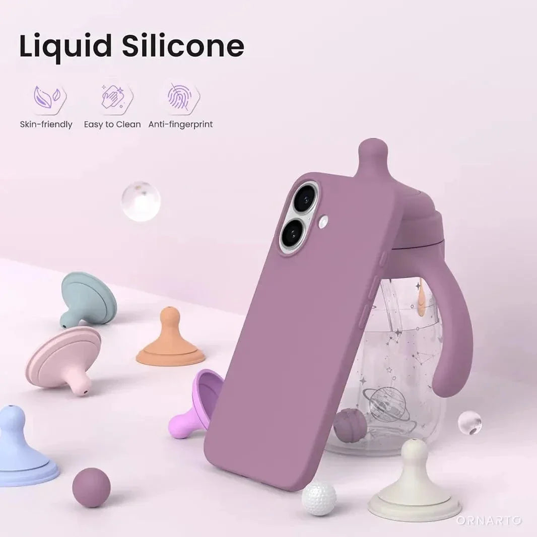 Liquid Silicone inner microfiber Case for iPhone 17
