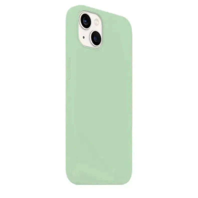 Liquid Silicone Back Case for iPhone 14 Plus Pastel Green Back Cases