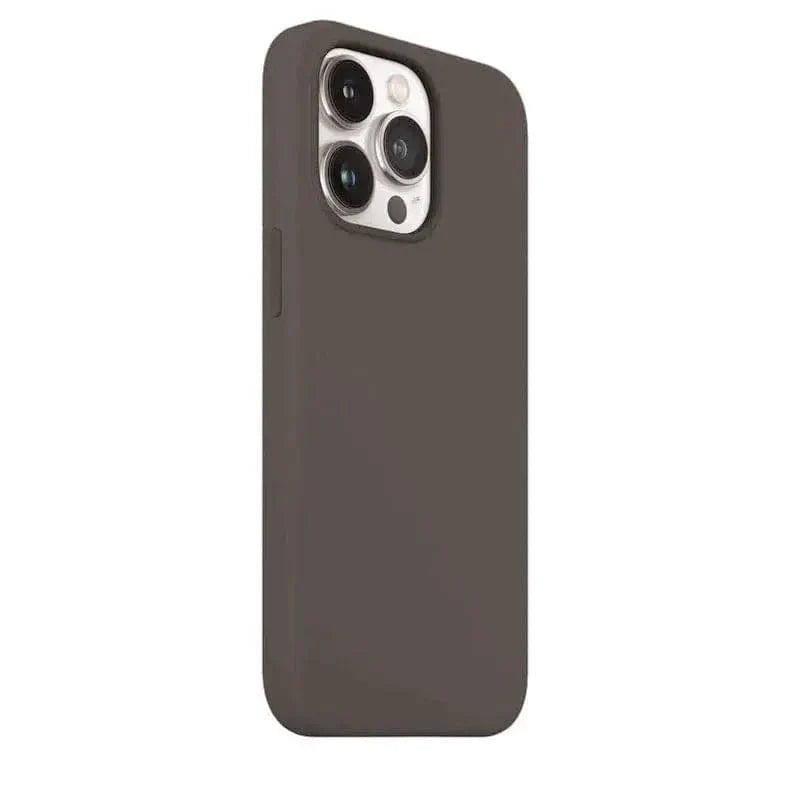 Liquid Silicone Back Case for iPhone 14 Pro Max Brownish Grey Back Cases