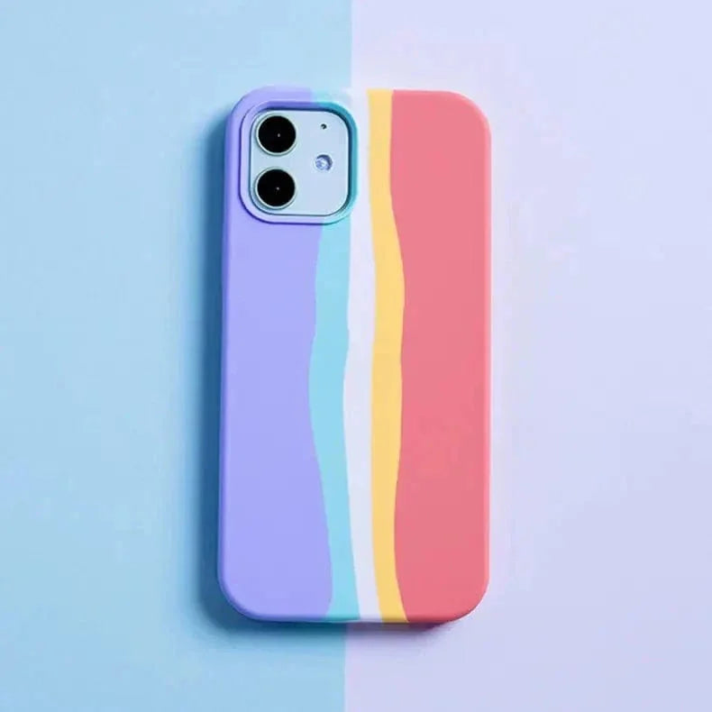 Liquid Silicone Rainbow Case for iPhone 11 Pro Max