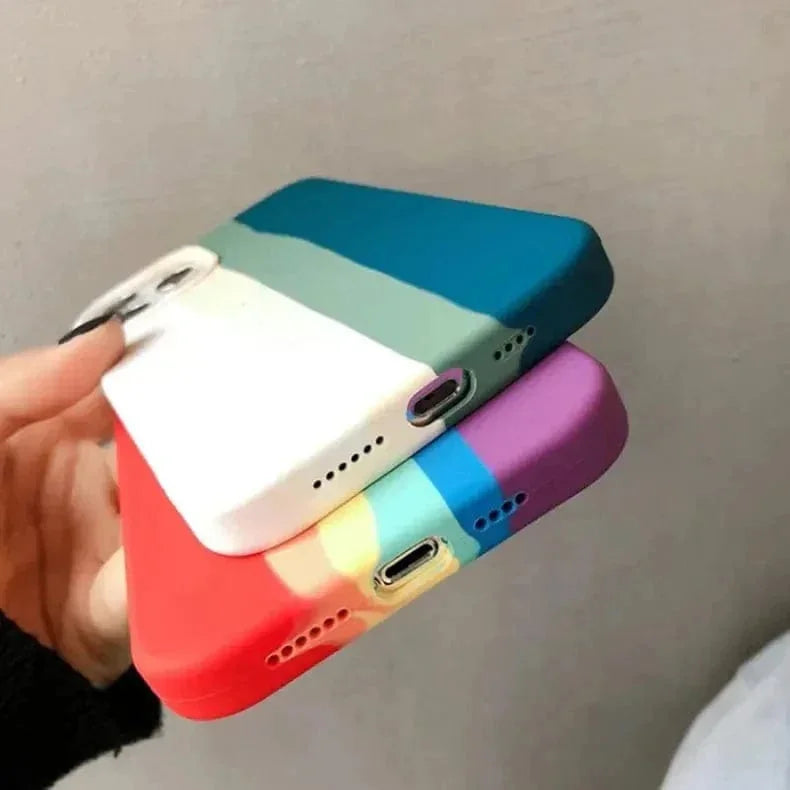 Liquid Silicone Rainbow Case for iPhone 12 Pro Max