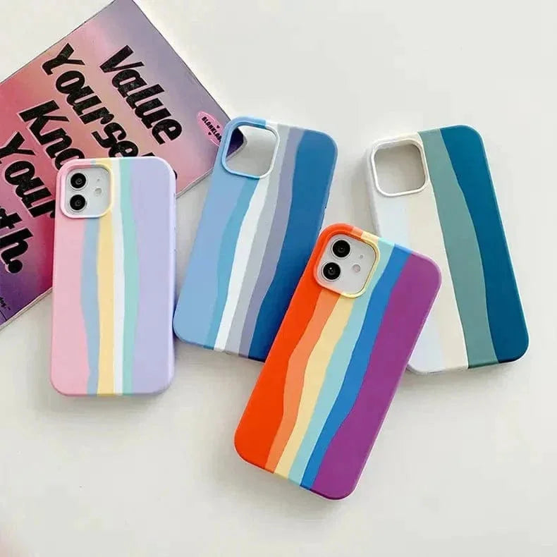 Liquid Silicone Rainbow Case for iPhone 12 Pro Max