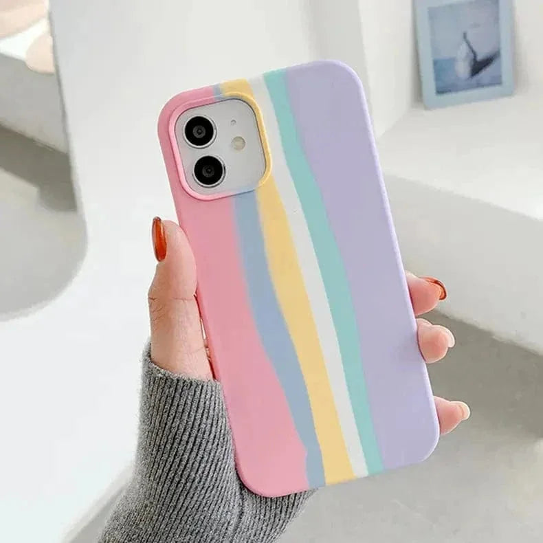Liquid Silicone Rainbow Case for iPhone 12 Pro Max