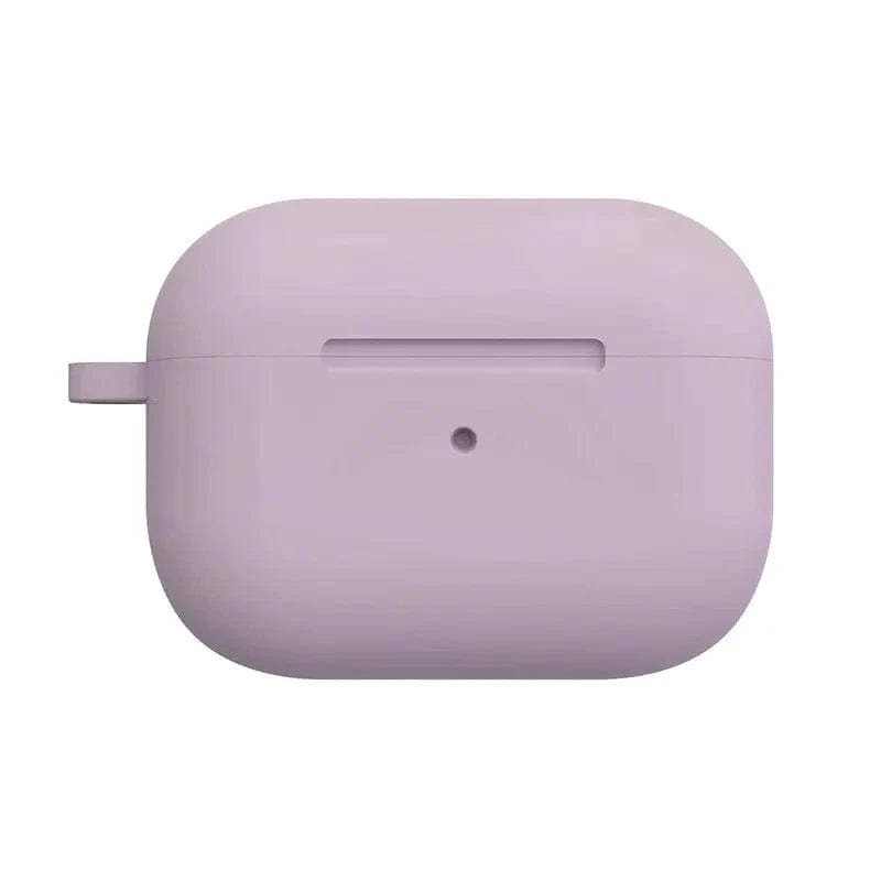 Liquid Silicone Soft Skin with front LED visible Case for Apple Airpods Case Covers Airpods Pro | Pro 2 / Light Purple