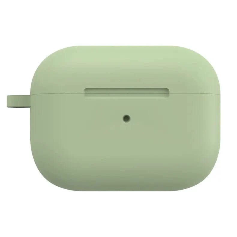 Liquid Silicone Soft Skin with front LED visible Case for Apple Airpods Case Covers Airpods Pro | Pro 2 / Pine Green