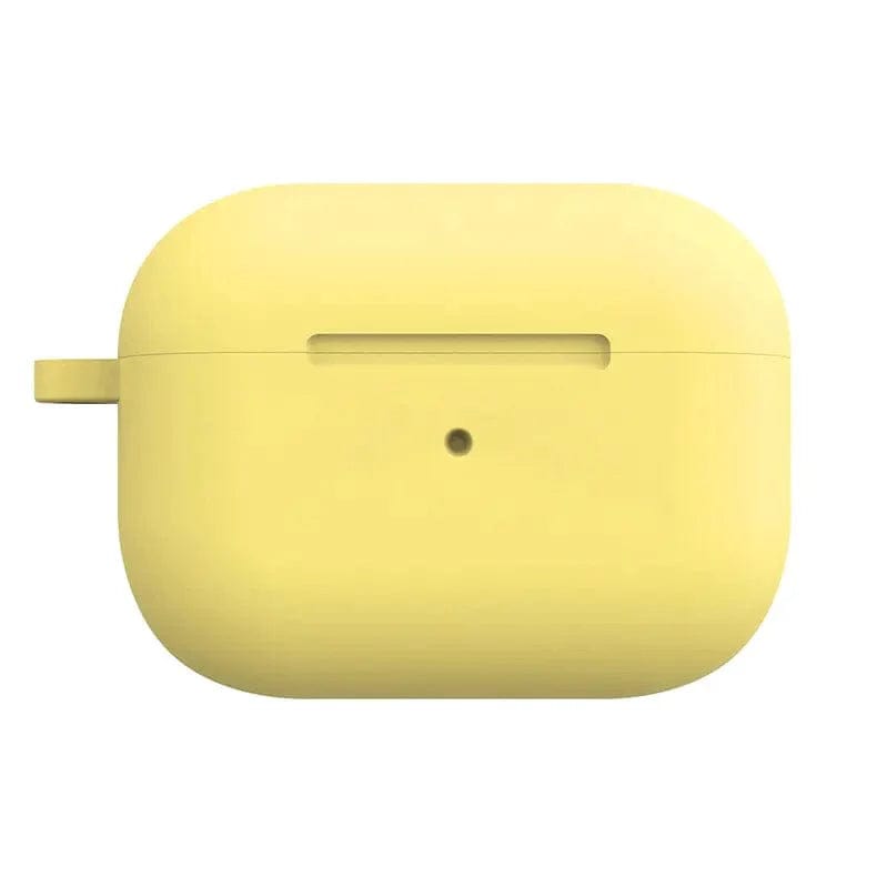 Liquid Silicone Soft Skin with front LED visible Case for Apple Airpods Case Covers Airpods Pro | Pro 2 / Yellow