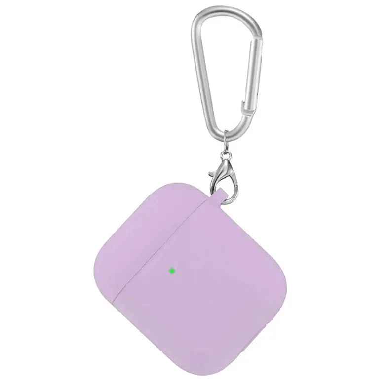 Liquid Silicone Soft Skin with front LED visible Case for Apple Airpods Case Covers Airpods 1 | 2 / Lavender