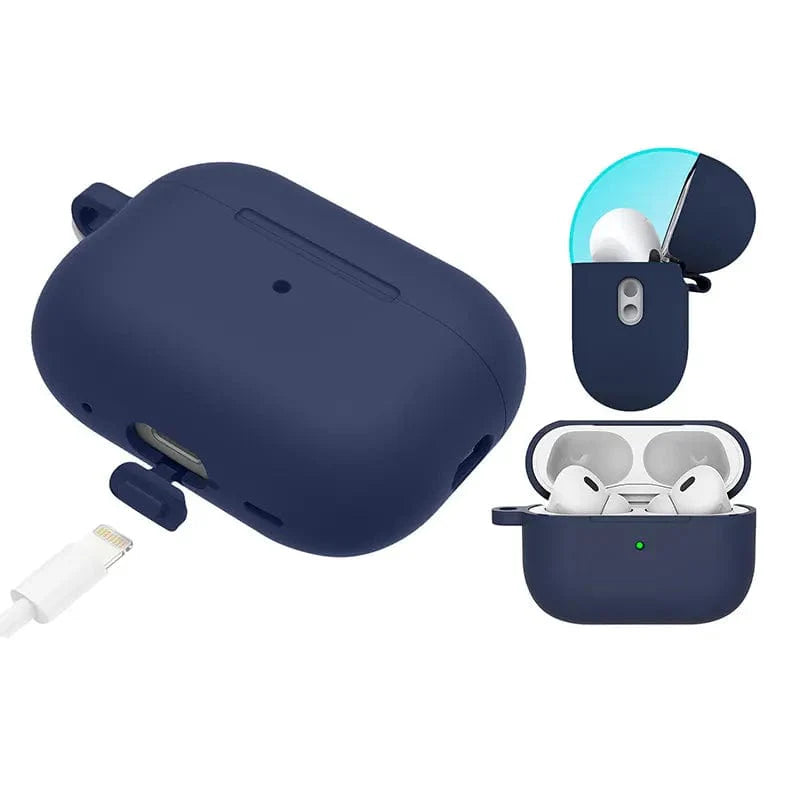 Liquid Silicone Soft Skin with front LED visible Case for Apple Airpods