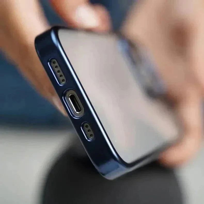 Lusterless Soft Frame Hard Transparent Case for iPhone 15 Pro