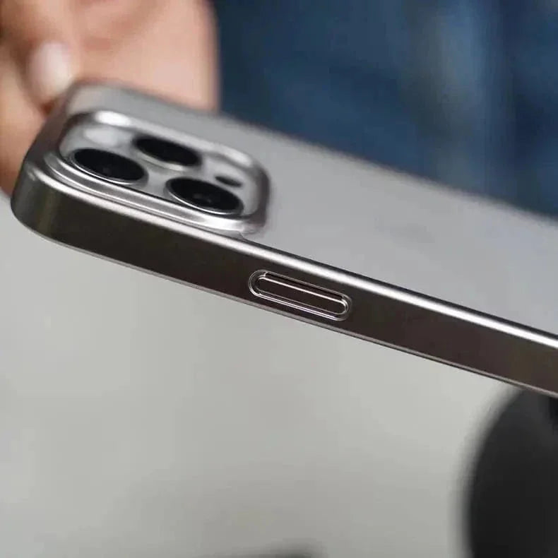 Lusterless Soft Frame Hard Transparent Case for iPhone 15 Pro Max