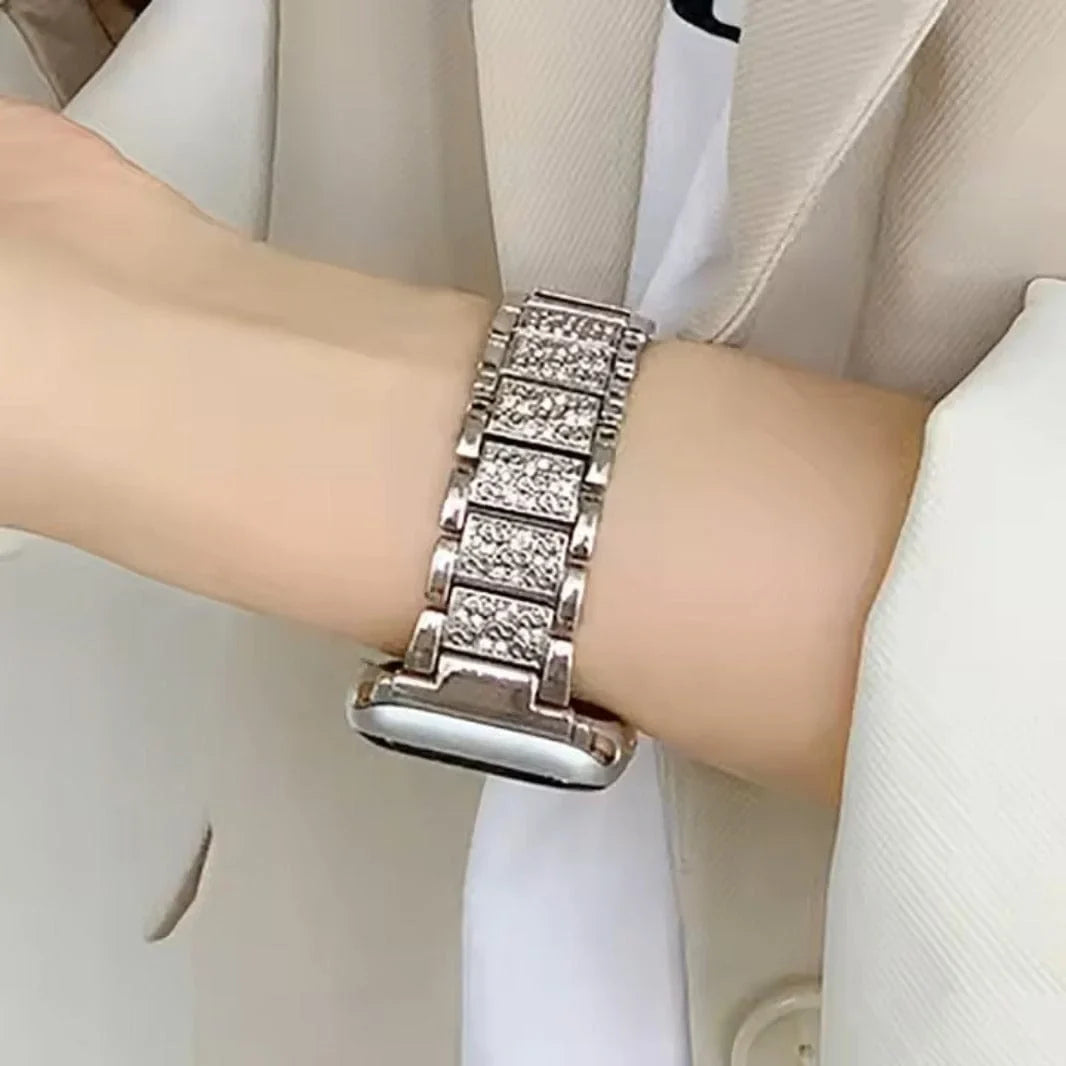 Luxury Bling Rhinestone Dressy Jewelry Metal Band for Apple Watch 42 | 44 | 45 | Ultra 49 | 46mm S10