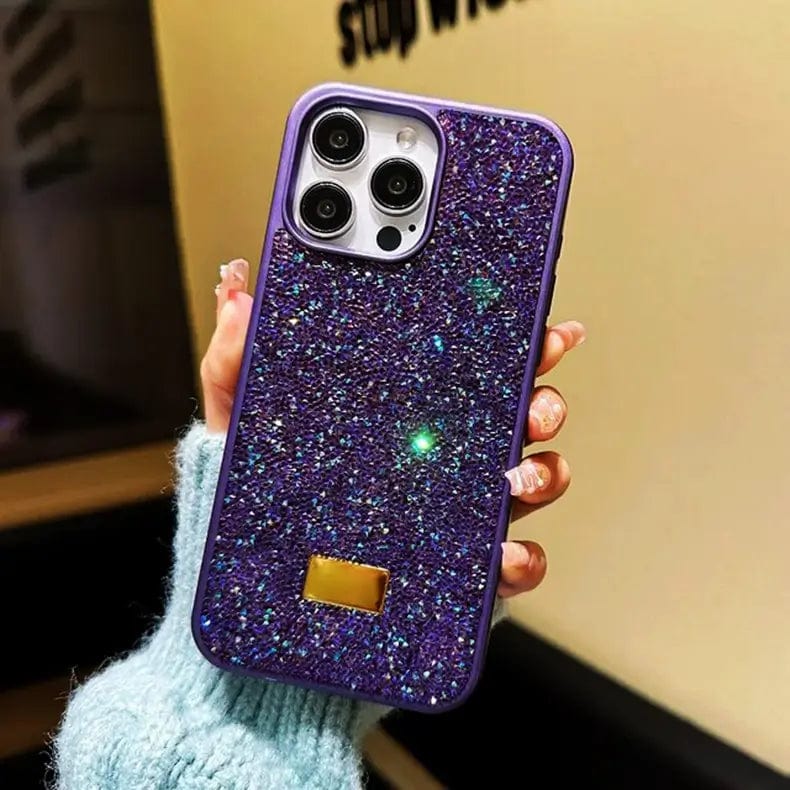 Luxury Glitter Diamond Bling Shockproof Case for iPhone Back Cases iPhone 15 / Purple